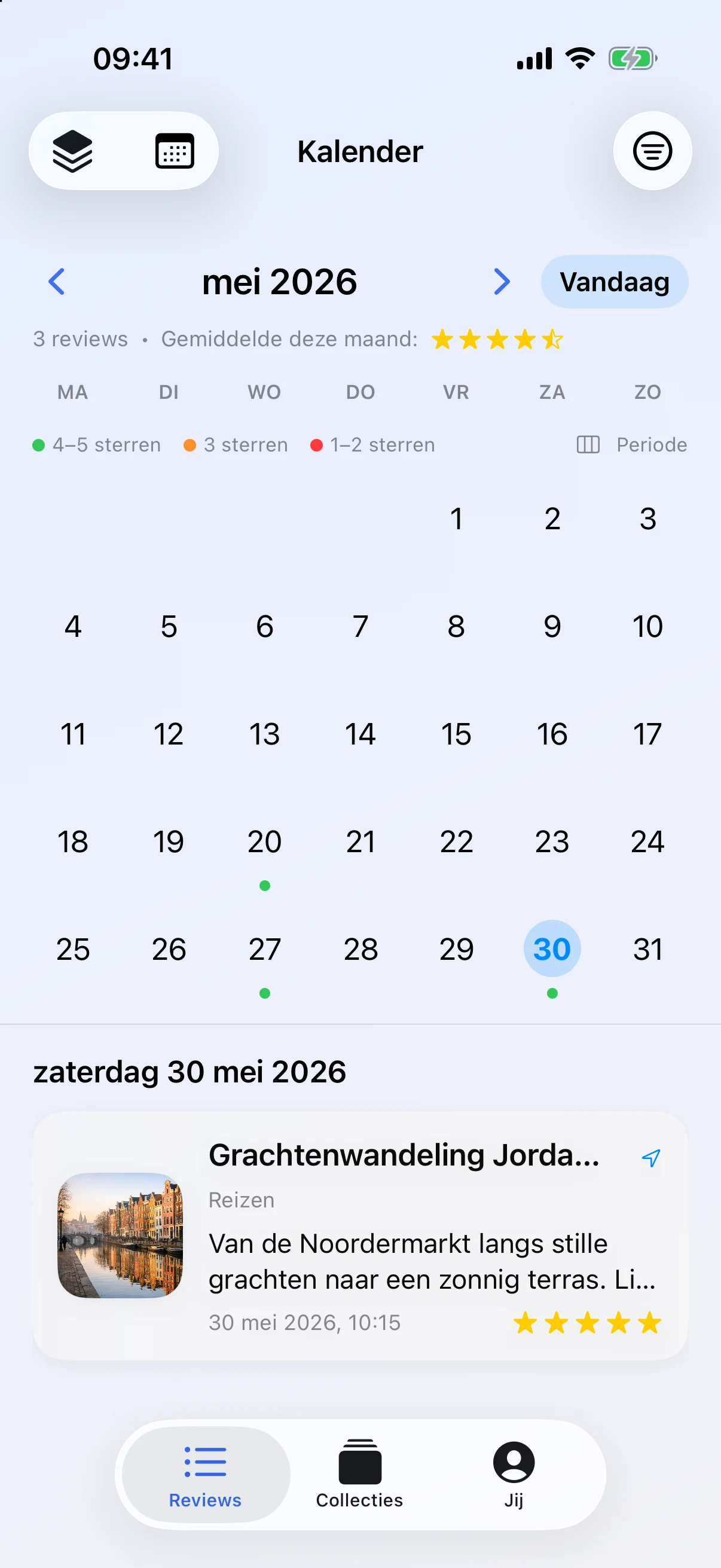 Persoonlijke ervaringen en ervaringen uit besloten groepen in de kalender